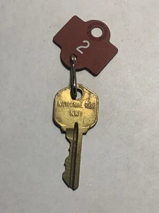 Vintage College Dorm room Hotel Motel Room Key Fob with Key #2 - Picture 1 of 2