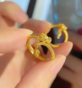 Fashion Gold Plated Dragon Ring for Women Men Open Ring Adjustable Jewelry Gift