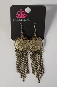 Blissfully Botanical Brass Paparazzi Dangle Earrings - Picture 1 of 5
