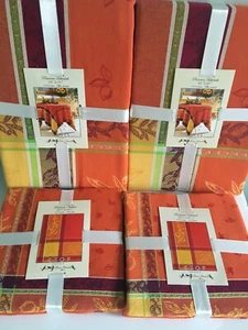 STOF France Provence Jacquard Woven CottonTablecloth/Napkins/Towels Orange U Pic - Picture 1 of 9