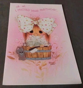Vintage Laurel Greeting Card Missed Birthday Babbi Soap Tub No Envelope - Picture 1 of 3