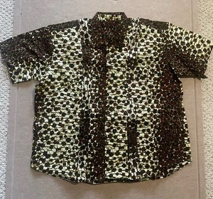 TailorMade African Pagne XL Button-Up Clovers, Made in DRC Multicolor Never Worn - Picture 1 of 6