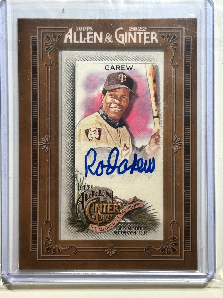 Rod Carew AUTO Topps Allen & Ginter Framed Mini 2022 Autograph Signature SP HOF - Image 1 of 2