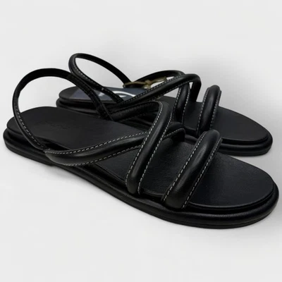 Sandalias para mujer OluKai Tiare con tiras de cuero negro talla 11B medianas 20515-4040 Foto 1 de 4