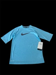 Nike Boys Youth Dri-Fit UPF 40+ Hydro Half Sleeve Rash Guard Swim Shirt - Picture 1 of 4