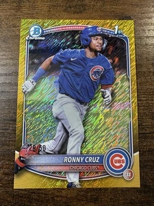 2025 Bowman Chrome 1st Bowman Gold Shimmer Ronny Cruz 29/50 Cubs - Picture 1 of 2
