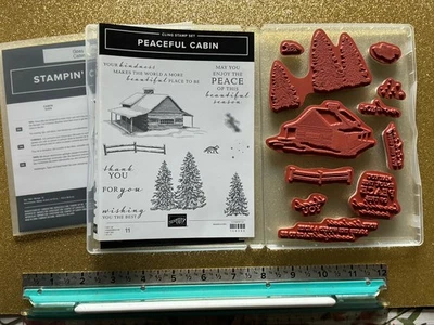 Stampin' Up! Estampillas CABAÑA PACÍFICA Vacaciones de Invierno Navidad Troqueles Casa Bosque Foto 1 de 4