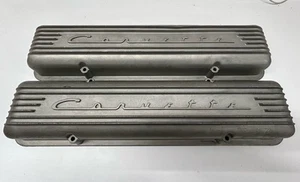 1956 57 58 59 Corvette 7 fin low script 265 283 aluminum finned valve covers - Picture 1 of 7