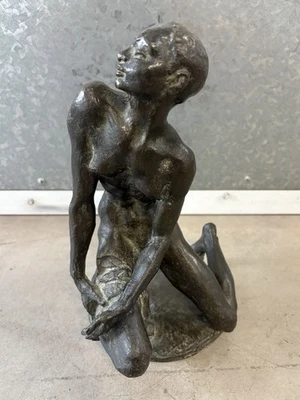 🔥 Fine RARE Vintage 1940s German ART DECO Woman BRONZE Sculpture, KUBICA - Image 1 of 4