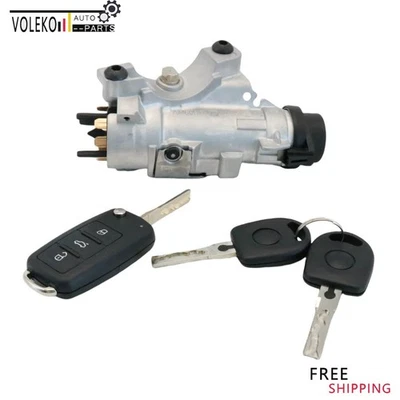 4B0905851P For 2001-05 VW Passat Ignition Lock Cylinder Assembly W/ Key Shells - Image 1 of 4