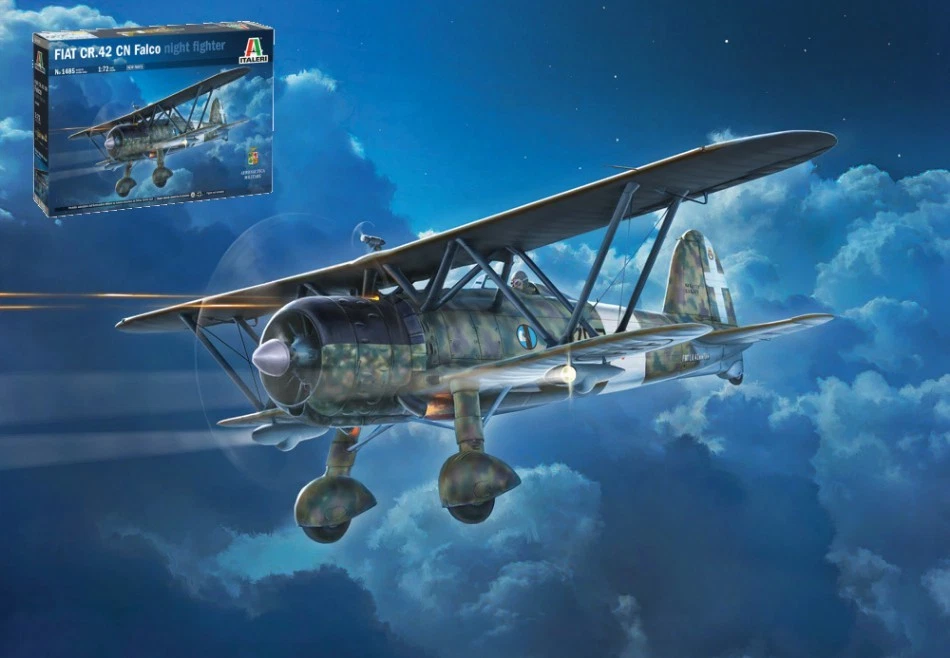 ITALERI IT1485 FIAT CR.42 CN FALCO NIGHT FIGHTER KIT 1:72 Modellino - Immagine 1 di 1