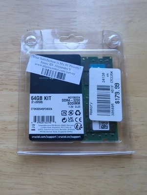 crucial ddr4 3200 64GB sodimm 2x32GB - Image 1 of 2