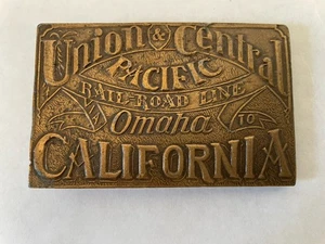 VINTAGE 1970s **UNION & CENTRAL PACIFIC RAILROAD** BELT BUCKLE - Picture 1 of 4