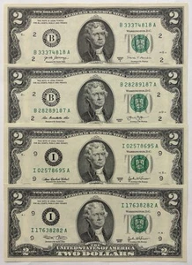 LOTE De  Billetes De 2 Dólares AÑOS 2017 A-2013-2003 A-1999-1995-1976. - Picture 1 of 4