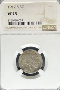 1917-S Buffalo Nickel VF25 NGC (#PA2740979033) - Picture 1 of 2