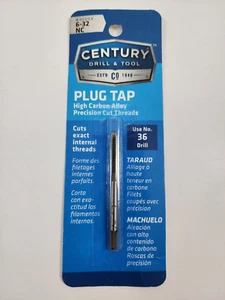 Century Drill and Tool 95004 Tap-Plug Carbon Steel 6-32 National Coarse - Picture 1 of 2
