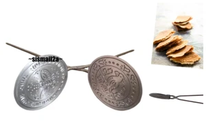 Love Letter Krumkake Semprong Iron Crispy Kue Kapit Pizzelle Waffle Pan Mold - Picture 1 of 5