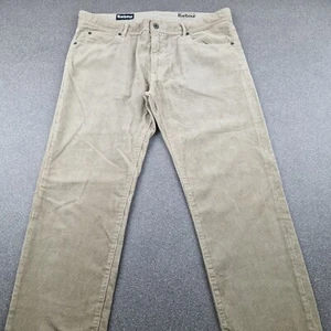 Barbour Trousers Mens W38 L32 Beige Essential Skinny Cord Pants Corduroy Country - Picture 1 of 14