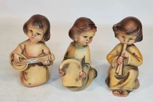 Angel Figurines Vintage Made in Japan Music Themed Set of Three - Picture 1 of 7
