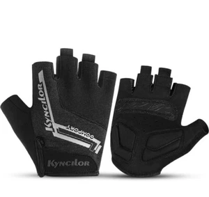 KynciLOR Cycling Gloves, Black/Gray, A0027-BK-M, Medium - Picture 1 of 7