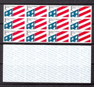 USA BOOKLET SC# 2522a " F" (0.29c) FLAG - PANE12 S.A. MNH - ATM DISPENSED - Picture 1 of 1