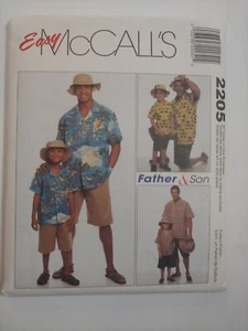 1999 McCalls Easy Sewing Pattern 2205 Boys\Mens Shirt,Shorts,Hat Sz 3-8 & 34-52 - Picture 1 of 2