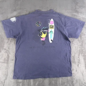 Vintage 80s Maui & Sons Sharkman Surf Beach T-Shirt Size M / L Faded Blue - Picture 1 of 13