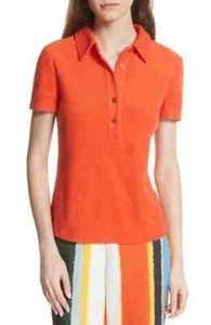 TORY BURCH Lennox Frottee Polo In Mohnrot - Bild 1 von 6