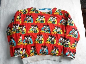 Vintage Disney Mickey Minnie Maus wendbar All Over Retro geschwollen klein/mittel? Streifen - Bild 1 von 12