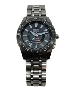 Citizen Attesa Eco-Drive GMT Men's watch Black Dial Analog Round From Japan - Picture 1 of 5