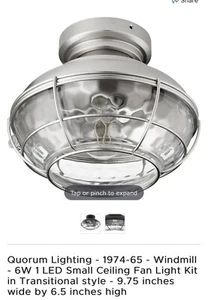 Windmill LED Fan Light Kit in Satin Nickel by Quorum International - Brand New - Picture 1 of 6