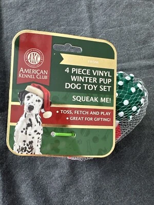 Набор из 4 виниловых зимних игрушек для щенков собак - Изображение 1 из 3