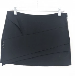 Edun Skirt Women 4/27 Black Pleated Wool Y2K 90s Academia Goth Grunge Casual - Picture 1 of 12
