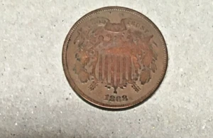 Civil War era Two Cent copper coin 1868 ungraded Post Civil War - Picture 1 of 2