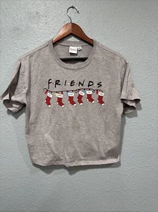 Friends TV SHOW Weihnachtsstrumpf kurz geschnitten grau T-Shirt Large - Bild 1 von 4