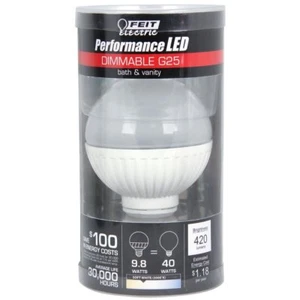 Feit Dimmable Performance LED 10W/40W 120V G25 Mini-Globe Soft White G25/DM/LED - Picture 1 of 3