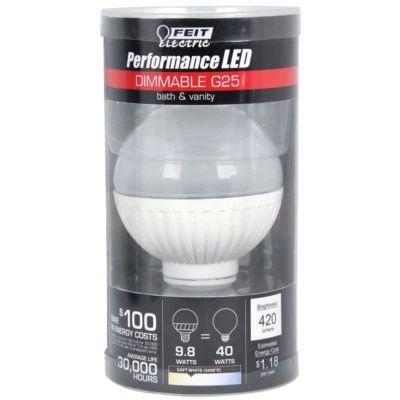 4x Dimmable Performance LED 10W / 40W 120V G25 Mini-Globe Soft White G25/DM/LED - Image 1 of 3