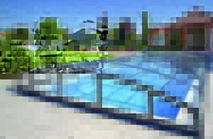 Albixon Pool Überdachung Casablanca Infinity B carbon Schwimmbad Dach Bausatz