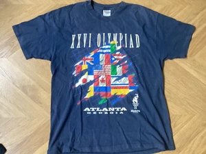 1996 Atlanta Olympics T-Shirt XL marineblau Hanes einzelner Stich sehr guter Zustand Con - Bild 1 von 6