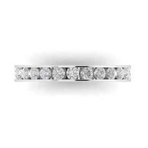 VVS1 Zirconia Diamond Half-Eternity Ring, Solid Gold Stackable Band (0.39 cttw) - Picture 1 of 20