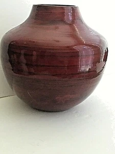 Lacquerware Red  11"T Decorative Vase Eco Friendly 31"Cir  3 3/4" D Top Vietnam - Picture 1 of 9