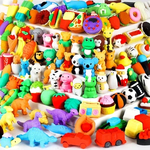 110Pcs Animal Erasers Kids Desk Pets Pencil Erasers 3D Puzzle Bulk Mini Animal F - Picture 1 of 7