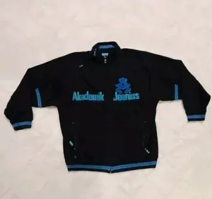 AKADEMIKS JEANIUS Full Zip Long Sleeve Black Varsity Jacket, Men's Size XL RARE - Picture 1 of 19