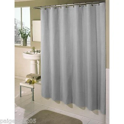 Cortina de ducha Essential Home tela gofre - Aqua Foto 1 de 3