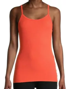 No Boundaries Women's Juniors Rib Cami Shirt MEDIUM (7-9) Orange Super Soft NEW - Picture 1 of 4