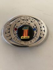Vintage Belt Buckle Ride To Live Live To Ride Chrome Plated