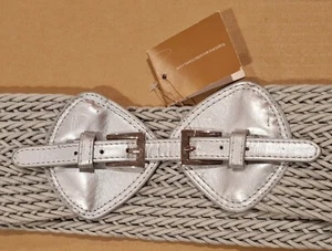 Francesca's Damen Doppelschnalle geflochten gewebter Gürtel 3 3/4" W Größe Small  - Bild 1 von 7
