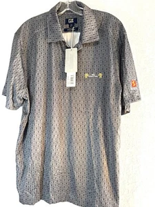 Cutter & Buck Mens Golf Shirt Geometric Gray Multi Logo S1CC Lions Pride Size L - Picture 1 of 7