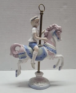 Paul Sebastian, Sailor child on carousel horse figurine Dated 1990 - Picture 1 of 15