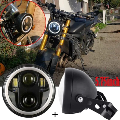 5.75" 5 3/4 LED Headlight Housing Bucket Bracket for Harley Dyna Street Bob FXDB Foto 1 de 4